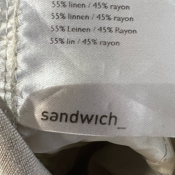 Anthropologie Sandwich cropped linen pants in oatmeal size S excellent condition - Picture 10 of 10